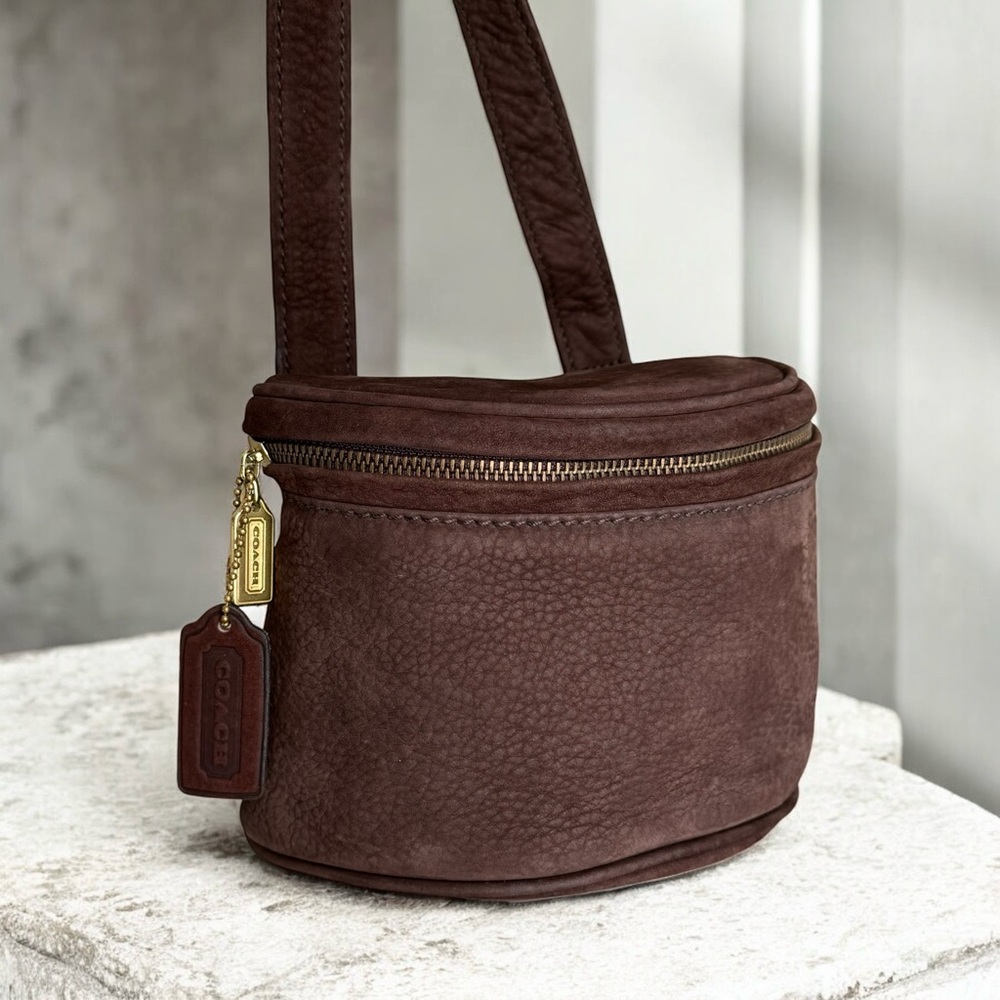 Rare Coach Vintage Creel Crossbody Bag Brown Nubuck Leather - Picture 5 of 17